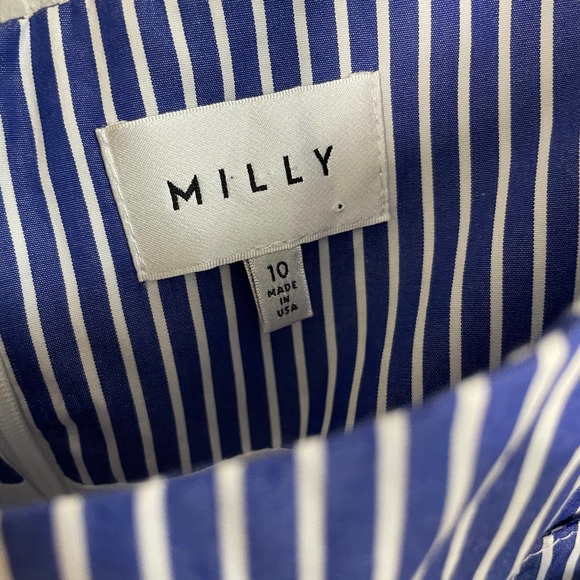 Milly Candice Striped Shirting Tie Dress Size 10 - Picture 8 of 8